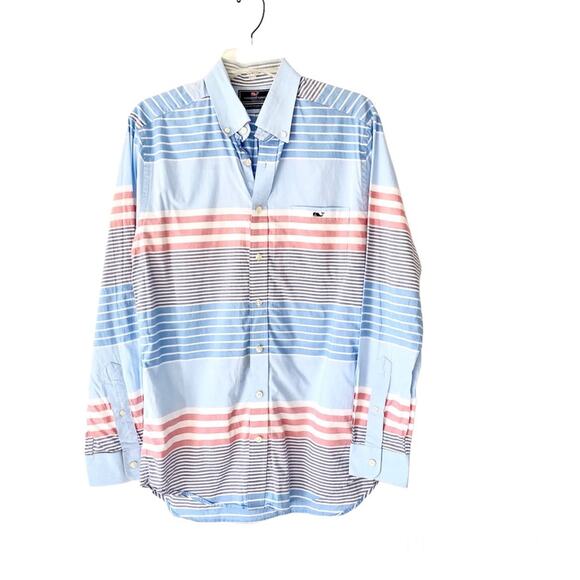 Vineyard Vines Other - Vineyard Vines Slim Fit Mens Tucker Button Down Shirt medium Blue Pink Stripe